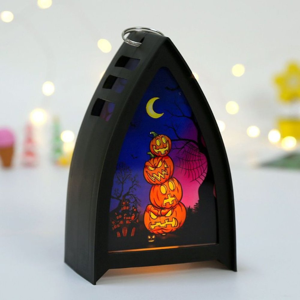 Halloween Triangle Wind Lamp Electronic Candle Lamp Skull Head Wind Lamp
